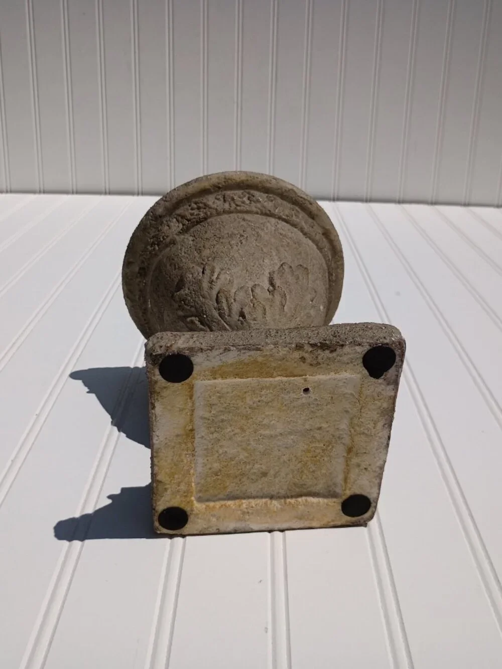 Vintage Style Decorative Urn Vase 8-inch Lightweight Resin Cement Look Old World